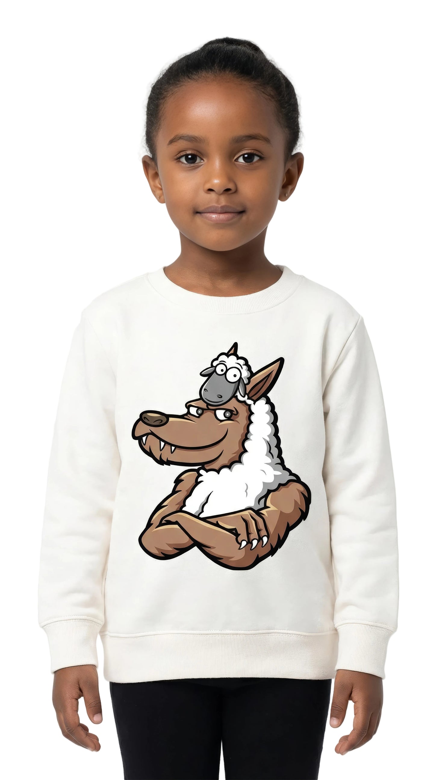 HALF WOLF & SHEEP CREW NECK FLEECE