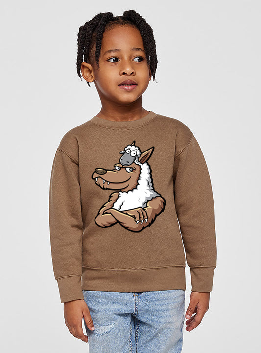 HALF WOLF & SHEEP CREW NECK FLEECE