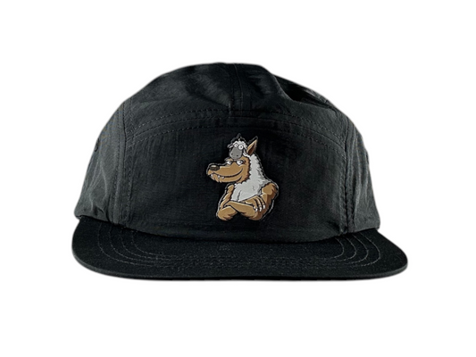 5 Panel Nylon Camper Hat - Black