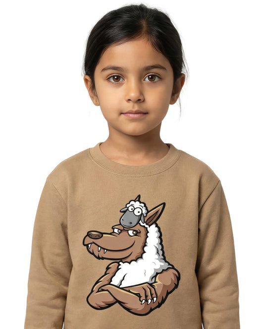 HALF WOLF & SHEEP CREW NECK FLEECE