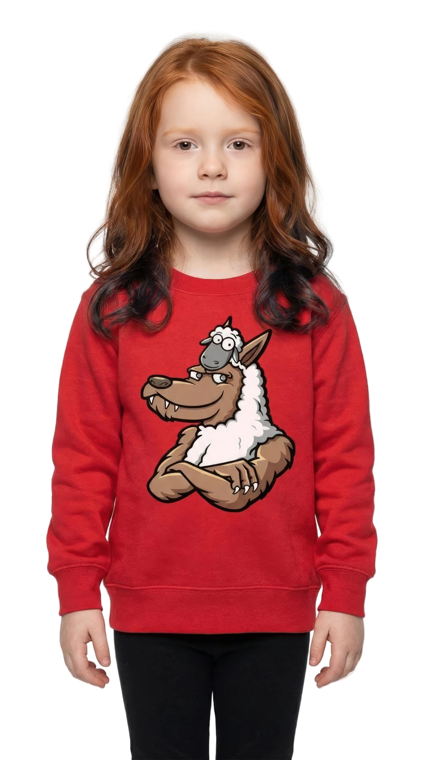 HALF WOLF & SHEEP CREW NECK FLEECE